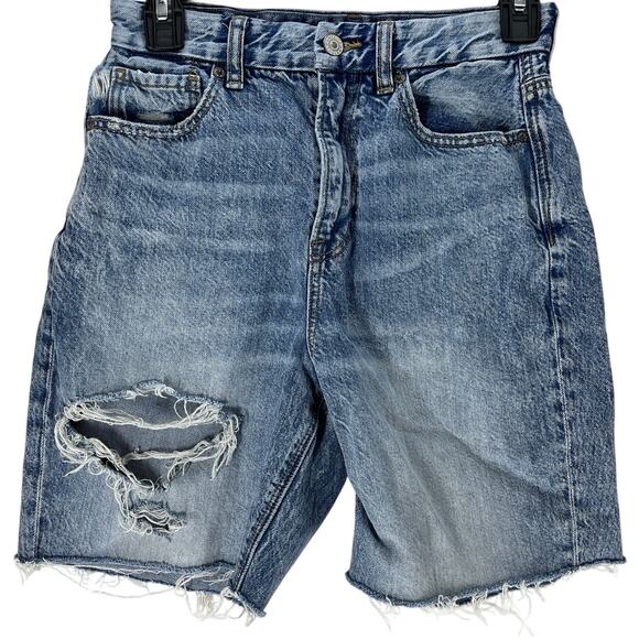 American Eagle Shorts Women Size 2 Medium Wash Curvy Mom Style DIY Cutoffs Jorts - Picture 1 of 10